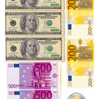 Вафельний декор Долари та євро