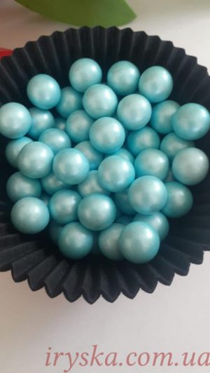 Посипка шоколадна куля перламутрові блакитні 50г