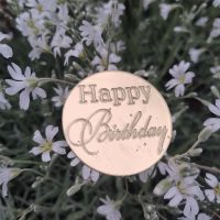Топер Happy birthday 55мм акрил круг