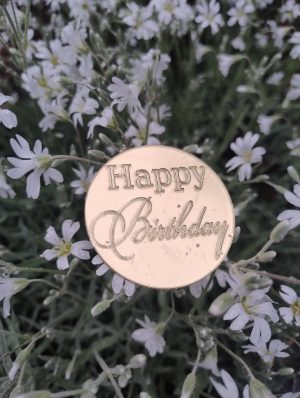 Топер Happy birthday 55мм акрил круг