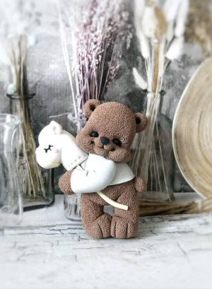 Молд ведмедик з коником 2D
