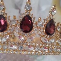 Корона для торту золото з бордовим,топер в подарунок